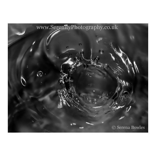 Black and White abstract image: splash of water in black and white